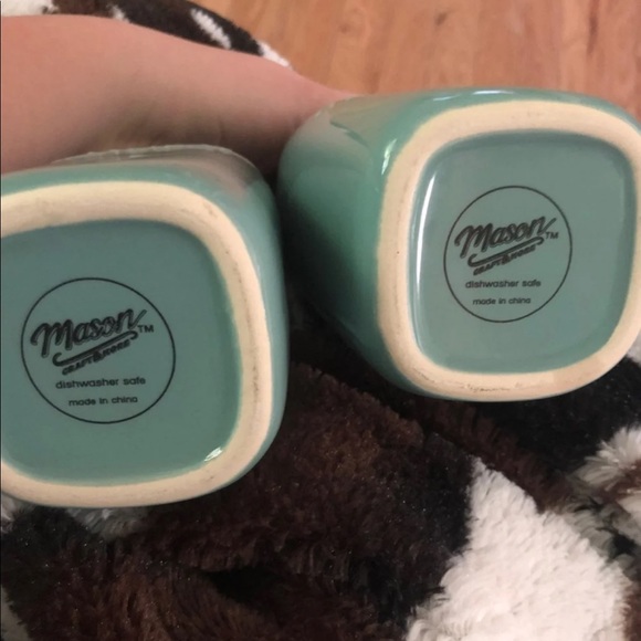 Two TEAL MASON VASES - Picture 4 of 4